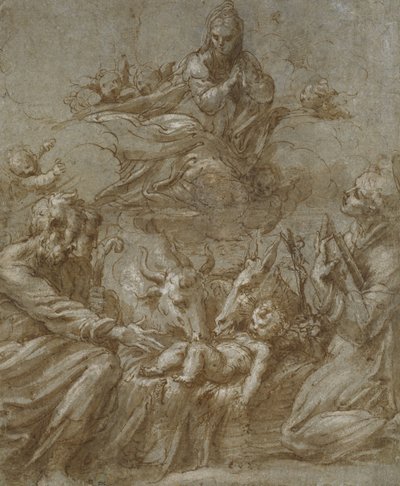 De geboorte van Christus door Parmigianino